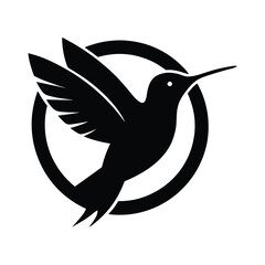 Icon of Hummingbird Vector Design Trendy Logo Silhouette