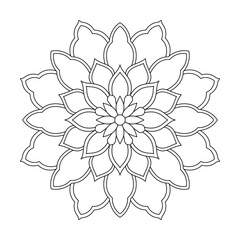 A captivating kaleidoscope of radiant hues mandala design for coloring book page