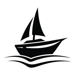 Sailboat Icon Vector Silhouette Logo Design Symbol