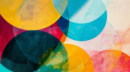 A colorful abstract artwork featuring overlapping circles in vibrant hues, evoking a sense of creativity and modern art.