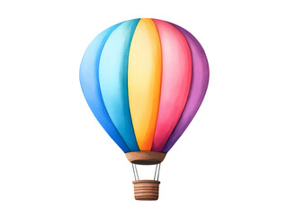 Naklejka premium Colorful Watercolor Hot Air Balloon Illustration