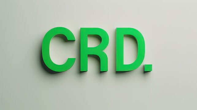 CRD Acronym with Period in Green 3D Letters