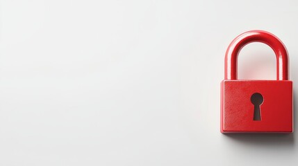 Naklejka premium Modern Security Lock and Safety Symbols on White Background with Copy Space - Clean Design Conceptual Image