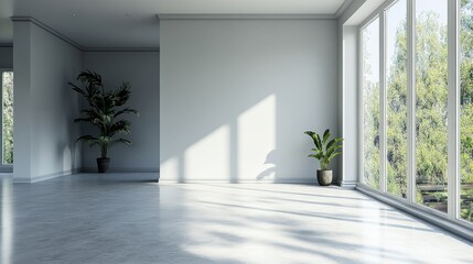 empty room in apartment before and after renovation