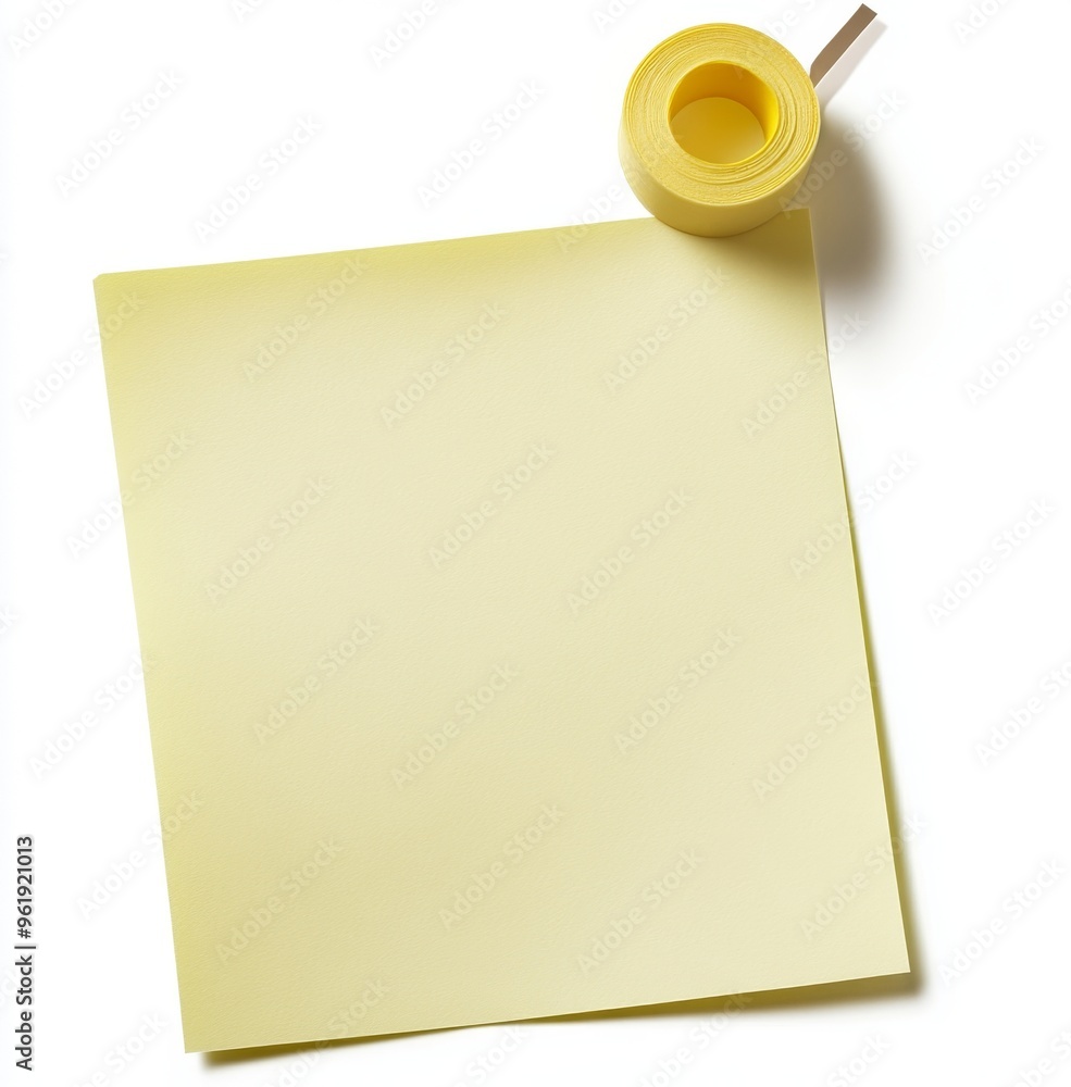 Poster a note tape adhesive with a blank paper label message background for a reminder office notepad memo 