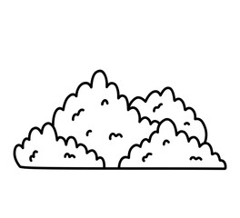Bushes isolated on a white background. Vector hand-drawn illustration in doodle style. Perfect for cards, decorations, logo, various designs.