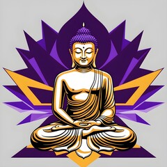 Obraz premium golden buddha statue in lotus position