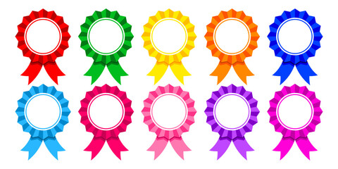 award bow and ribbon, graduation celebration badge, label emblem award for icon