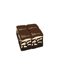 Cake batik ( kek batik) bar isolated on white background
