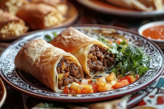 Plate of traditional Arabic sambusek