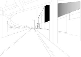 3D illustration of industrial project