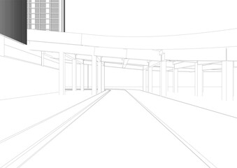 Fototapeta premium 3D illustration of industrial project