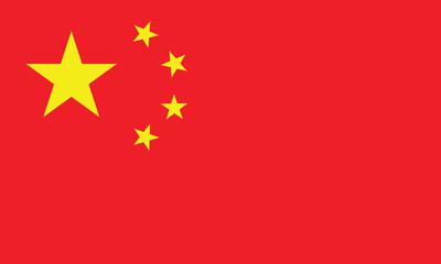 Flags of China. Flat element design. National Flag.