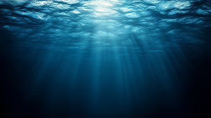 Captivating underwater scene illuminated by sunlight, showcasing the serene depths of the ocean