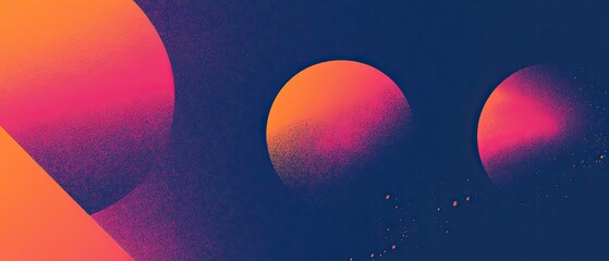 Modern minimalist poster design featuring Risograph-style gradients and halftones with vivid, contrasting hues