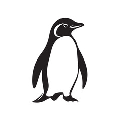 Fototapeta premium Penguin in cartoon, doodle style . Image for t-shirt, web, mobile apps and ui. Isolated 2d vector illustration in logo, icon, sketch style, Eps 10, black and white. AI Generative