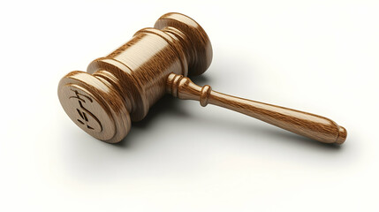 3D Abstract Dollar Sign and Gavel Icon with Financial Law Text Concept - Vector Design on White Background Representing Legal Frameworks in Finance