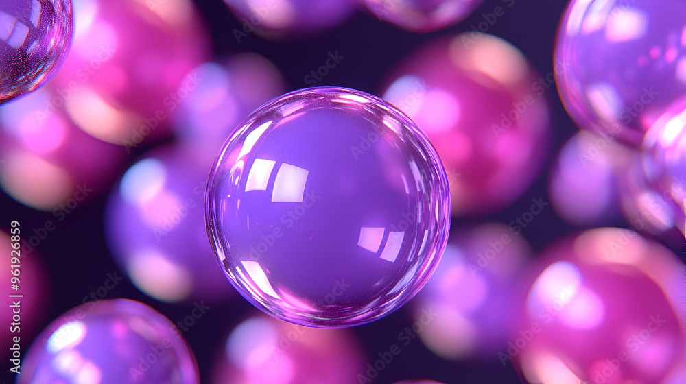 Poster colorful bubbles floating in a dark background create a mesmerizing visual display during a creative