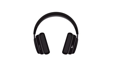 Fototapeta premium Minimalist Black Headphones Vector Illustration on White Background