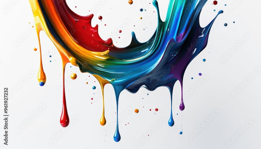 Poster vibrant watercolor splashes and colorful abstract patterns blend in a dynamic and artistic backgroun
