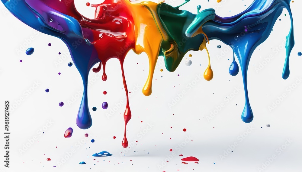 Poster vibrant watercolor splashes and colorful abstract patterns blend in a dynamic and artistic backgroun