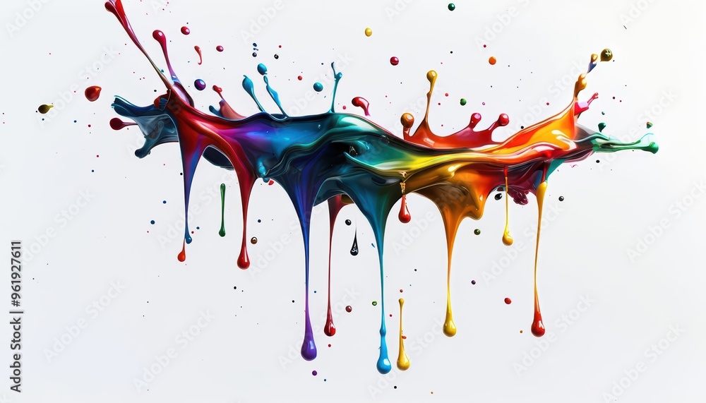 Poster vibrant watercolor splashes and colorful abstract patterns blend in a dynamic and artistic backgroun