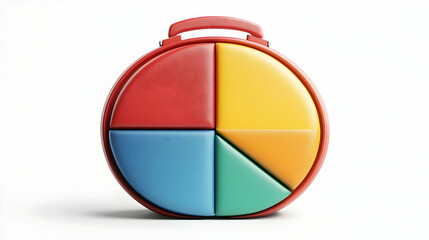 Fototapeta premium 3D Briefcase and Pie Chart Border Frame with 'Market Segmentation' Text & Copy Space for Targeted Marketing Strategies