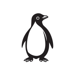 Obraz premium Penguin in cartoon, doodle style . Image for t-shirt, web, mobile apps and ui. Isolated 2d vector illustration in logo, icon, sketch style, Eps 10, black and white. AI Generative
