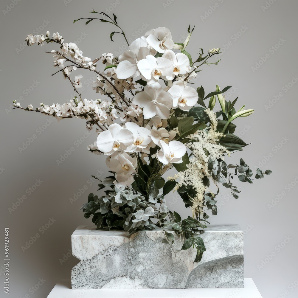 Poster harmonious layered arrangement of various objects in modern interior setting