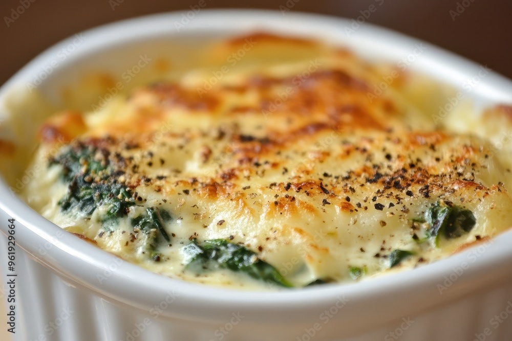 Canvas Prints Spinach gratin with cheese Japanese style