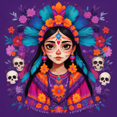 Illustration for All Dead Day with Sugarloaf on dark background