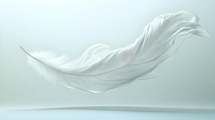 Obraz premium 3D Floating Feather with Abstract Wind Effect - Nature Timelapse Inspiration and Copy Space for Creative Use