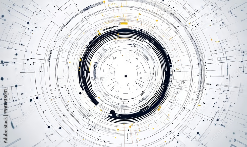 Poster modern abstract wireframe background. modern science or technology elements.