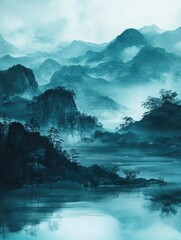 Fototapeta premium Tranquil Mountain Lake