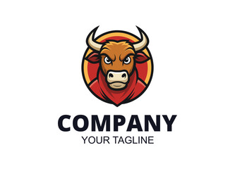 Colorful Bull mascot logo template