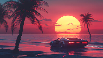 sunset on the beach