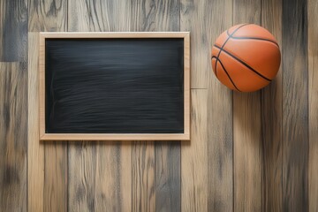 Strategizing basketball plays on hardwood with ball and board