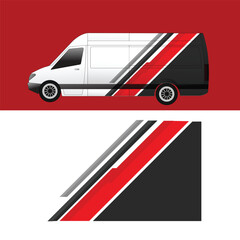 cargo van car sticker design vector. cargo van delivery sticker © rina