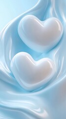 Fototapeta premium Heart white love shape pattern seamless ceramic with shine light effect and blue background
