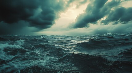 Fototapeta premium Tempestuous Sea: The Power of Nature Unleashed