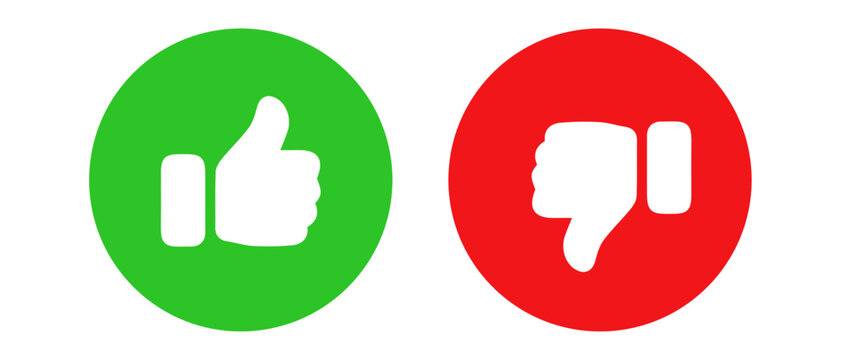 thumb in colour, like, dislike, rating and feedback thumb, bad rating thumb, rating thumb icon set in colour, icon, thumb, up, sign, vector, illustration, yes, ok, thumbs up, success, symbol, good