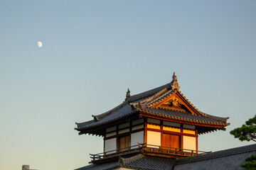 hiroshima castle at sunset