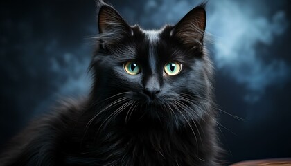 black cat portrait