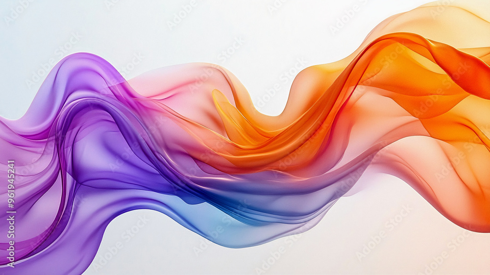 Canvas Prints abstract wave background, flow of multicolor colorful wave on white background. generative ai