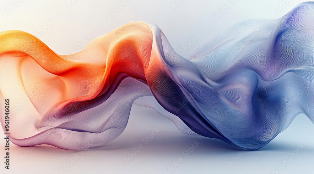 Canvas Prints abstract wave background, flow of multicolor colorful wave on white background. generative ai