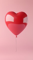 Balloon red love shape for romantic and celebration party decoration story solid background