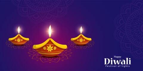 Vector illustration of Happy Diwali social media feed template