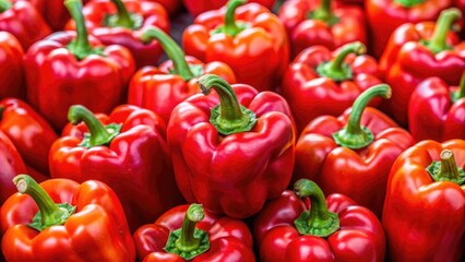 Vibrant red bell peppers close up, fresh, vegetables, healthy, organic, agriculture, produce, ripe, colorful, vibrant
