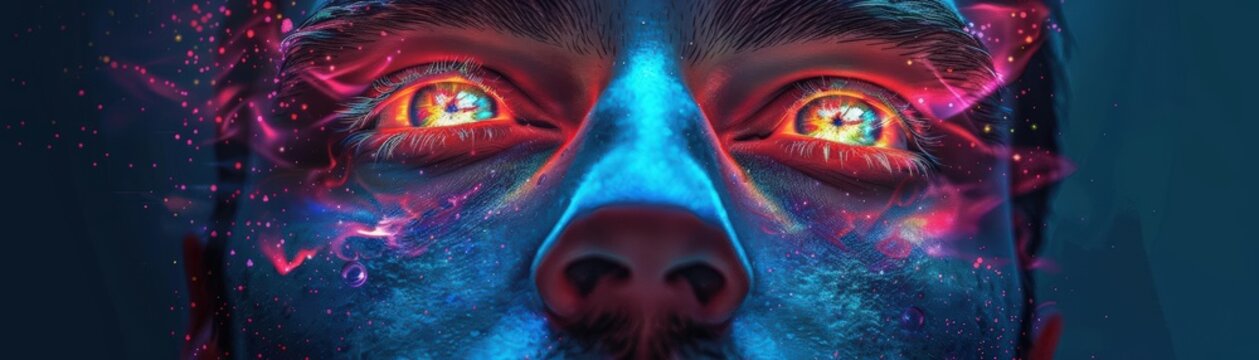 A Close-up Shot of a Vibrant human starseed origins, diverse cosmic heritage faces