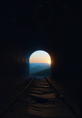 A dark cave with a small, bright opening at the far end, symbolizing the hope of finding the way out of a difficult situation